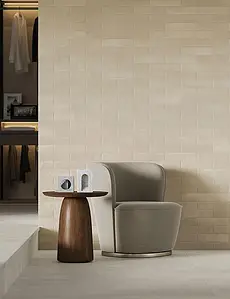 Background tile, Effect brick, Color beige, Glazed porcelain stoneware, 6x24 cm, Finish Honed