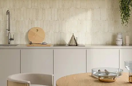 Background tile, Color white, Glazed porcelain stoneware, 6x24 cm, Finish matte