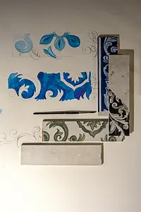 Azulejo base, Color verde, Estilo patchwork, Gres porcelánico esmaltado, 6x24 cm, Acabado brillo