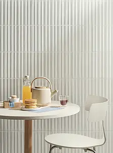 Background tile, Color white, Glazed porcelain stoneware, 6x24 cm, Finish glossy