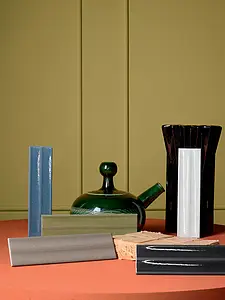 Carrelage, Teinte blanche, Grès cérame émaillé, 6x24 cm, Surface brillante