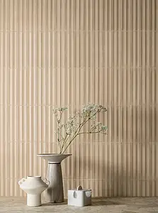 Grundflise, Farve beige, Glaseret porcelænsstentøj, 6x24 cm, Overflade blank