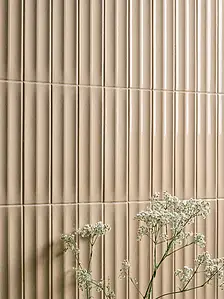Grundflise, Farve beige, Glaseret porcelænsstentøj, 6x24 cm, Overflade blank