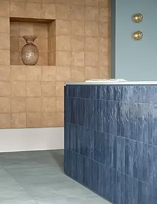 Background tile, Color navy blue, Glazed porcelain stoneware, 6x24 cm, Finish glossy
