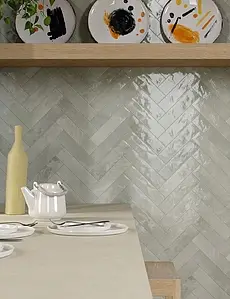 Grundflise, Farve grå, Glaseret porcelænsstentøj, 6x24 cm, Overflade blank