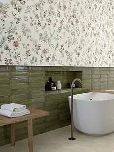 Background tile, Color white,multicolor, Ceramics, 50x120 cm, Finish matte
