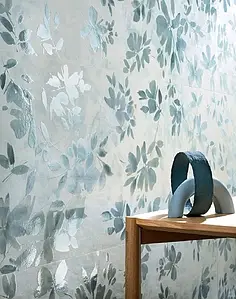Background tile, Color white,multicolor,sky blue, Ceramics, 50x120 cm, Finish matte