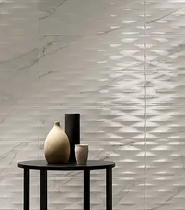 Hintergrundfliesen, Optik stein, Farbe weiße, Keramik, 25x75 cm, Oberfläche matte