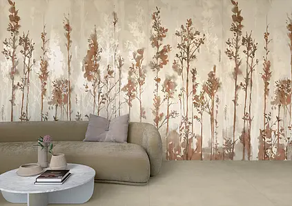 Piastrella di fondo, Effetto resina,cemento, Colore beige, Gres porcellanato non smaltato, 120x278 cm, Superficie opaca