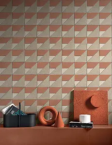 Background tile, Effect resin,concrete, Color red, Unglazed porcelain stoneware, 120x120 cm, Finish antislip