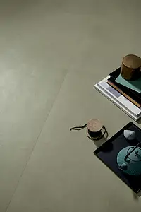 Grundflise, Effekt harpiks,beton, Farve grøn, Uglaseret porcelænsstentøj, 120x120 cm, Overflade skridsikker