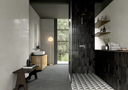 Background tile, Effect resin,concrete, Color white, Ceramics, 40x80 cm, Finish matte
