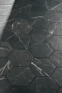 Background tile, Effect other marbles, Color black, Unglazed porcelain stoneware, 21.6x25 cm, Finish matte