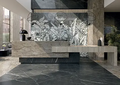 Background tile, Effect other marbles, Color grey,brown, Glazed porcelain stoneware, 120x120 cm, Finish Honed