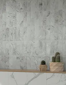 Background tile, Effect stone,other marbles, Color grey, Glazed porcelain stoneware, 6x24 cm, Finish Honed