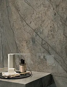 Background tile, Effect other marbles, Color grey,brown, Glazed porcelain stoneware, 120x278 cm, Finish polished