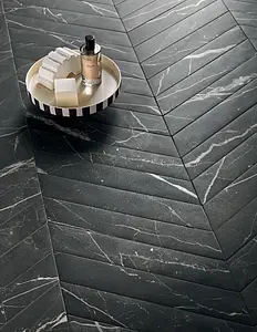 Background tile, Effect other marbles, Color black, Unglazed porcelain stoneware, 7.5x45 cm, Finish matte