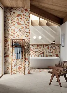 Taustalaatta, Teema terrakotta,betoni, Väri harmaa väri, Lasitettu porcellanato-laatta, 21.6x25 cm, Pinta matta