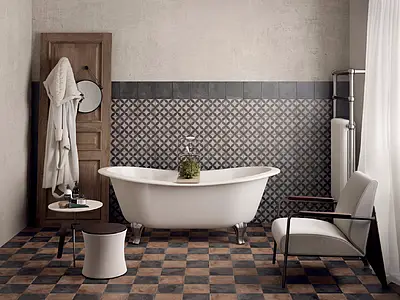 Background tile, Effect terracotta, Color grey, Glazed porcelain stoneware, 20x20 cm, Finish matte