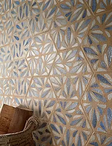 Background tile, Effect terracotta, Color navy blue,brown,multicolor, Glazed porcelain stoneware, 21.6x25 cm, Finish glossy