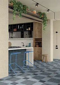 Background tile, Effect limestone,basalt, Color navy blue, Glazed porcelain stoneware, 20x20 cm, Finish glossy