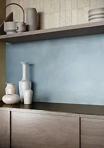 Background tile, Effect metal, Color sky blue, Unglazed porcelain stoneware, 60x120 cm, Finish matte