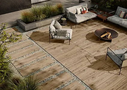 Background tile, Effect wood, Color beige, Unglazed porcelain stoneware, 40x120 cm, Finish antislip