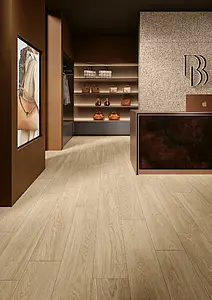 Background tile, Effect wood, Color beige, Unglazed porcelain stoneware, 20x120 cm, Finish antislip