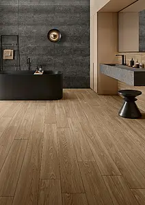 Background tile, Effect wood, Color beige, Unglazed porcelain stoneware, 20x120 cm, Finish antislip