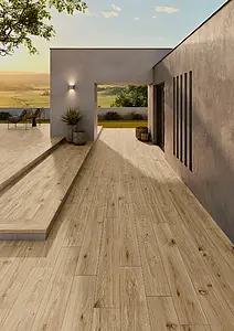 Background tile, Effect wood, Color beige, Unglazed porcelain stoneware, 20x120 cm, Finish antislip