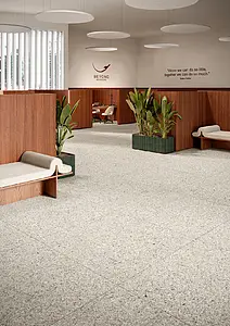 Background tile, Effect terrazzo, Color grey, Unglazed porcelain stoneware, 90x90 cm, Finish matte