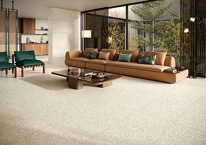 Background tile, Effect terrazzo, Color beige, Unglazed porcelain stoneware, 60x120 cm, Finish matte