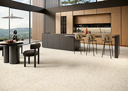 Background tile, Effect terrazzo, Color beige, Unglazed porcelain stoneware, 90x90 cm, Finish matte