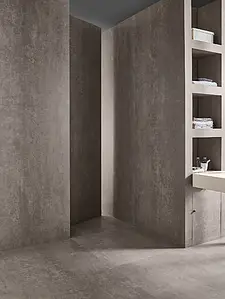 Grundflise, Effekt beton, Farve grå, Uglaseret porcelænsstentøj, 100x300 cm, Overflade mat