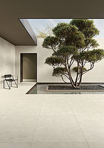 Grundflise, Effekt beton, Farve beige, 90x90 cm, Overflade skridsikker
