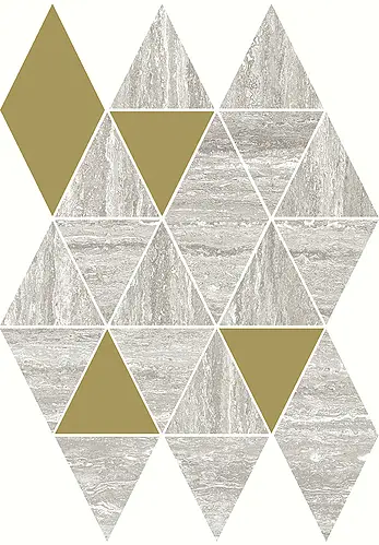 Margres Ceramic Style, Prestige, B25M23PT3BF_Mosaico Sharp Travertino Grey NR
