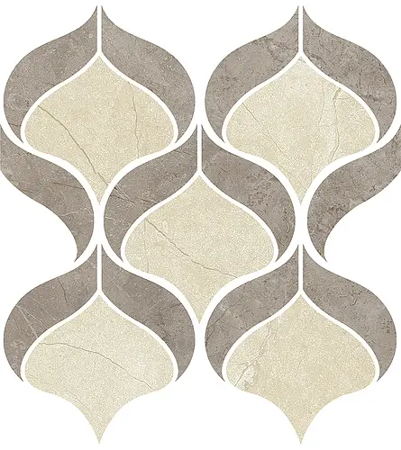 Margres Ceramic Style, Prestige, B25MS33PT4BF_Mosaico Shell Fior Di Bosco Tortora NR