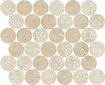 Margres Ceramic Style, Pure Stone, B25MCPS2A_PureStoneMosaicCirclesWhiteBeigeA