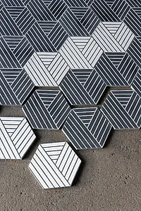Background tile, Color white, Style designer, Cement, 20x23 cm, Finish matte