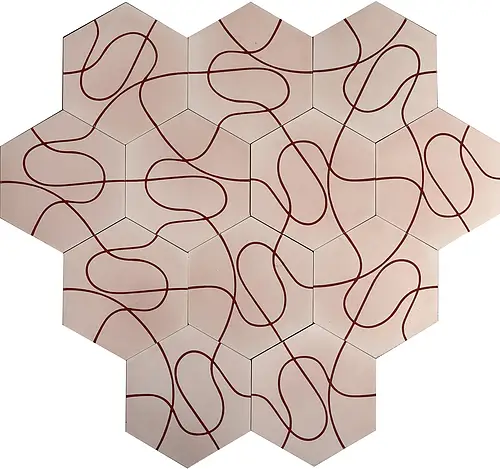Marrakech Design, Charlotte von der Lancken, Paths – Pale Pink/Ruby red