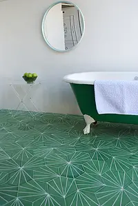 Background tile, Effect terracotta, Color green,beige, Cement, 20x23 cm, Finish matte