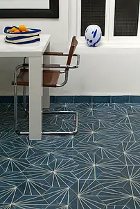 Bakgrundskakel, Textur cotto, Färg marinblå,vit, Cement, 20x23 cm, Yta matt