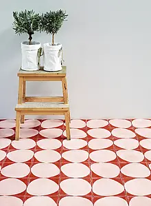 Decorative piece, Effect terracotta, Color red,pink, Cement, 20x20 cm, Finish matte