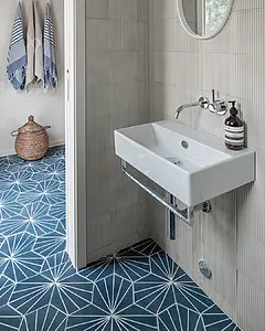 Background tile, Color navy blue,white, Style handmade,designer, Cement, 20x23 cm, Finish matte