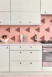Background tile, Color red,pink, Style handmade,designer, Cement, 20x23 cm, Finish matte