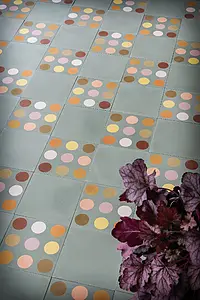 Grundflise, Farve med flere farver, Stil håndlavet, Cement, 20x20 cm, Overflade mat