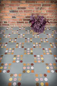 Bakgrundskakel, Färg flerfärgade, Stil hanverksmässig, Cement, 20x20 cm, Yta matt