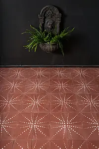 Grundflise, Farve rød, Stil designer, Cement, 20x20 cm, Overflade mat