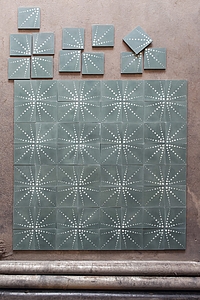 Grundflise, Cement, 20x20 cm, Overflade mat