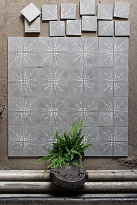 Grundflise, Cement, 20x20 cm, Overflade mat